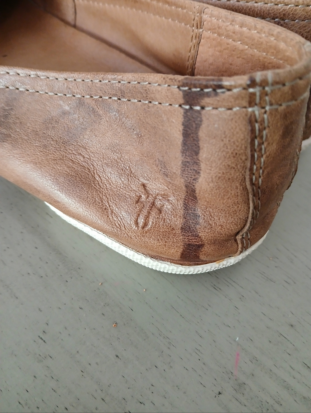 ***Fair*** Frye 8 Melanie Brown Leather Slip On Flats Shoes Loafers slip on - Picture 7 of 8